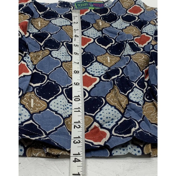 BOMBAY PAISLEY Cropped Short Sleeve Linen Blouse M - Picture 6 of 8